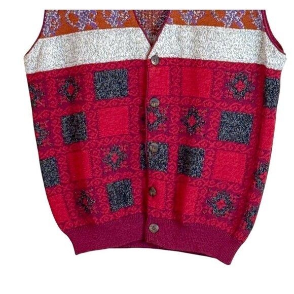 Vintage Baffo Men's Wool Blend Button Up Sleeveless Vest Italy Size Large - Picture 4 of 7